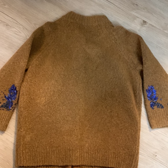 Anthropologie Brown Beaded Grandpa Sweater - Picture 8 of 8